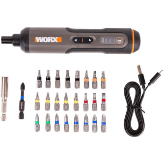 Купить Отвертка аккумуляторная WORX WX 240 + набор бит (26 шт) фото №5