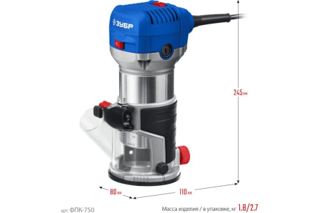 Купить Фрезер электрический кромочный ЗУБР ФПК-750 750Вт фото №8